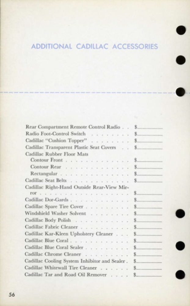 1959 Cadillac Salesmans Data Book Page 9